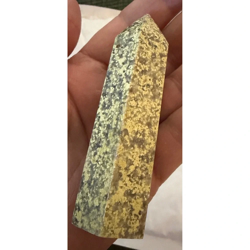 Rainforest Jasper Agate Crystal Tower Wand Unisex OS Green Natural Stone